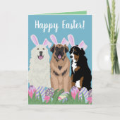 Anpassbare Hunde Ostern Karte (Vorderseite)