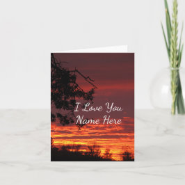 Anpassbare I-Liebe für die Sunset Note Card Karte