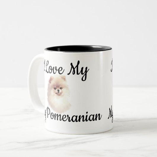 Anpassbare I-Liebe meines Spitzes Zweifarbige Tasse (Vorderseite Links)