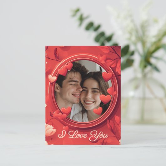 Anpassbare I-Liebe Postkarte (Stehend Vorderseite)