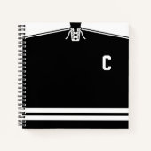 Anpassbare Ice Hockey Black Jersey-Notebook Notizbuch (Vorderseite)