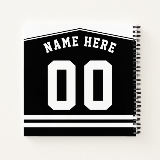 Anpassbare Ice Hockey Black Jersey-Notebook Notizbuch (Rückseite)