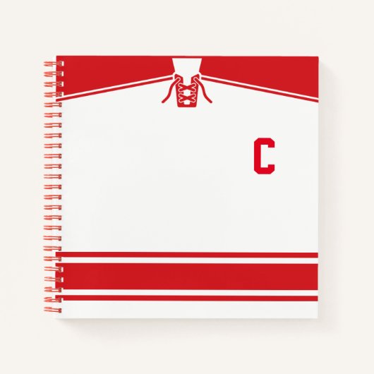 Anpassbare Ice Hockey-Jersey-Notebook Notizbuch (Vorderseite)