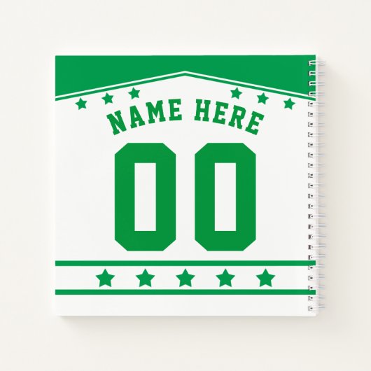Anpassbare Ice Hockey-Jersey-Notebook Notizbuch (Rückseite)