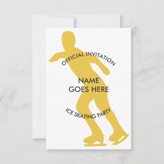 Anpassbare Ice-Skaten-Party Einladung (Vorderseite)