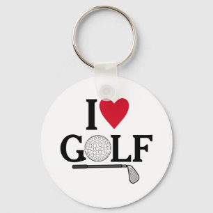 Anpassbare Ich liebe Golfbälle Schlüsselanhänger