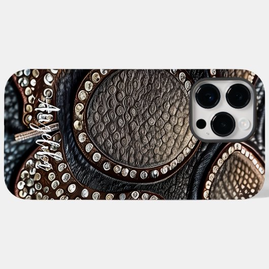 Anpassbare Imitat Leather Abstrakt Minimalistisch Case-Mate iPhone Hülle (Rückseite (Horizontal))