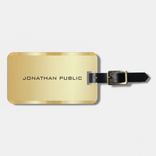 Anpassbare Imitate Gold Template Elegant Gepäckanhänger (Vorderseite horizontal)