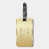 Anpassbare Imitate Gold Template Elegant Gepäckanhänger (Rückseite vertikal)