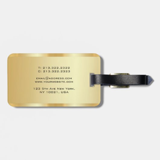 Anpassbare Imitate Gold Template Elegant Gepäckanhänger (Rückseite horizontal)