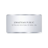 Anpassbare Imitate Silver Modern Simple Template Adressaufkleber (Vorne)