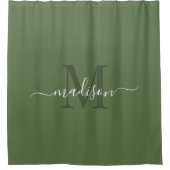 Anpassbare Initial- und Namensgebung mit Loden Gre Duschvorhang (Vorderseite)