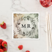Anpassbare Initialzündung - elegantes Monogramm Serviette (Beispiel)