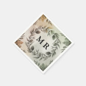 Anpassbare Initialzündung - elegantes Monogramm Serviette (Ecke)