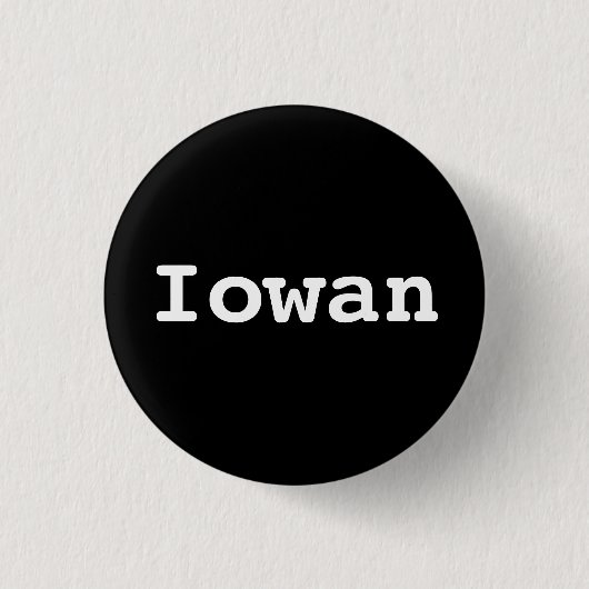 Anpassbare Iowan-Typografie Button (Vorderseite)
