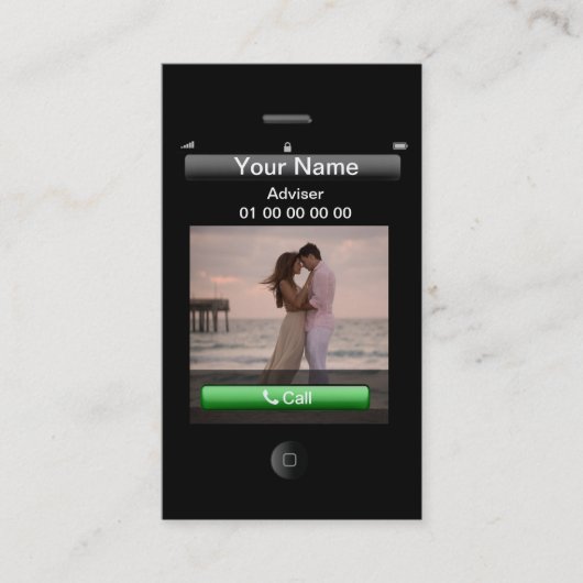 Anpassbare iPhone-Gestaltung (mit sozialen Tasten) Visitenkarte (Vorderseite)