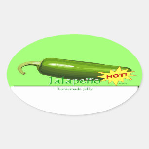 Anpassbare Jalapeno Pfeffer Oval Stickers