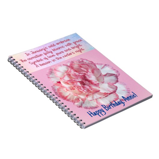 Anpassbare Januar-Birth-Blume-Notebook Notizblock (Rechte Seite)
