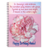 Anpassbare Januar-Birth-Blume-Notebook Notizblock (Vorderseite)