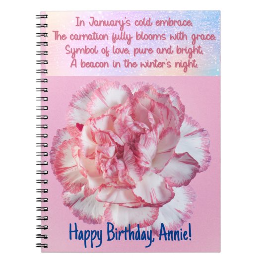 Anpassbare Januar-Birth-Blume-Notebook Notizblock (Vorderseite)