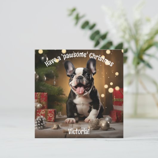Anpassbare Jolly Paws & Presents (Stehend Vorderseite)