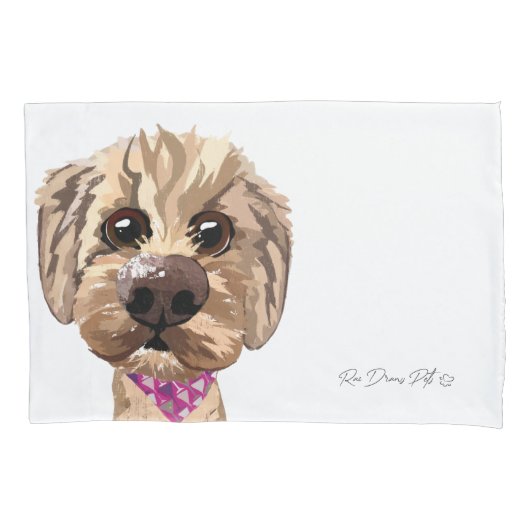Anpassbare "Juno"-Goldendoodle-Pillowcase Kissenbezug (Vorderseite)