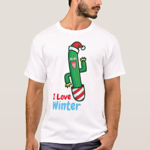 Anpassbare Kaktus-Lieben Winter T-Shirt