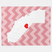 Anpassbare Kalifornien mit rotem Herzen Fleecedecke (Vorderseite (Horizontal))