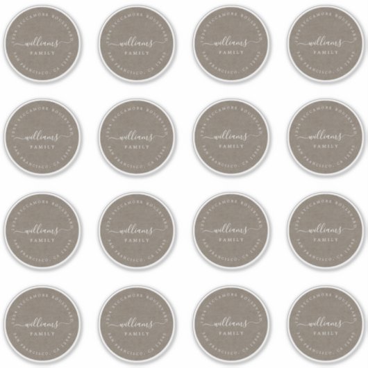 Anpassbare Kalligraphie Kraft 6,9 cm 2,72 Zoll Aufkleber (Vorderseite)