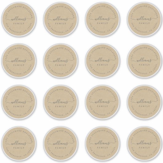 Anpassbare Kalligraphie Kraft 6,9 cm 2,72 Zoll Aufkleber (Vorderseite)