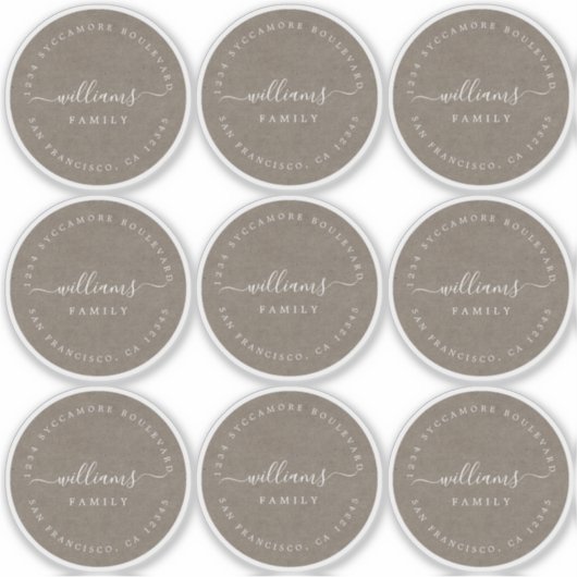 Anpassbare Kalligraphie Kraft 6 cm 2,36 Zoll Aufkleber (Vorderseite)