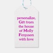 Anpassbare Karte ausführen Geschenkanhänger (Rückseite)