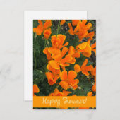 Anpassbare Karte mit orangen Blume (Vorne/Hinten)