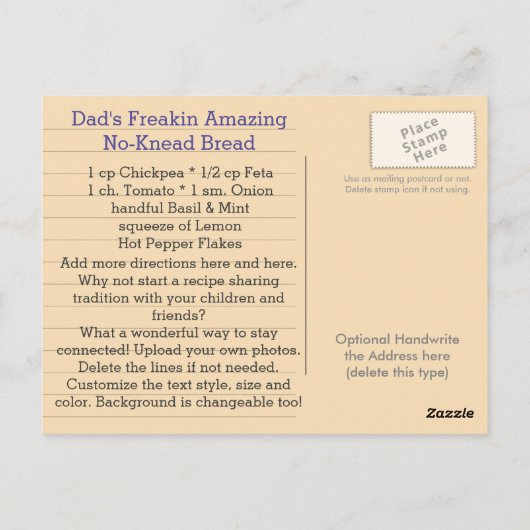 Anpassbare Kartenverteilung/Sammeln von Postkarten (Rückseite)