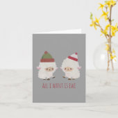 Anpassbare Kawaii Schafe in Weihnachten Beanie Karte (Gelbe Blume)