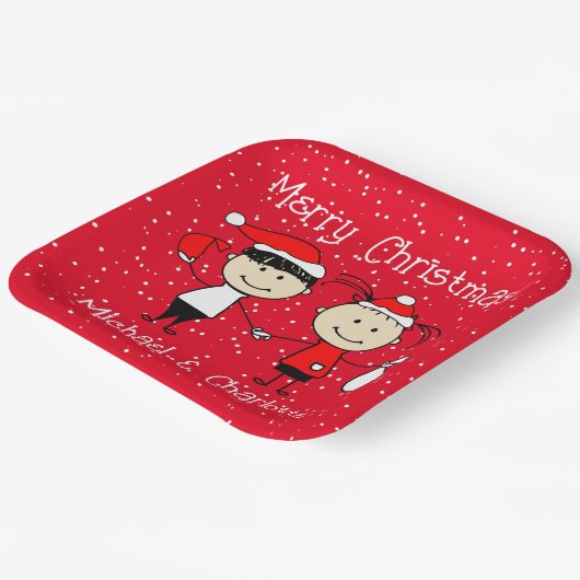 Anpassbare Kinder und Erwachsene Weihnachten Pappteller (Gewinkelt)