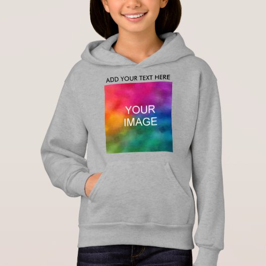 Anpassbare Kindermädchen für Foto-Vorlagen Hoodie (Vorderseite)