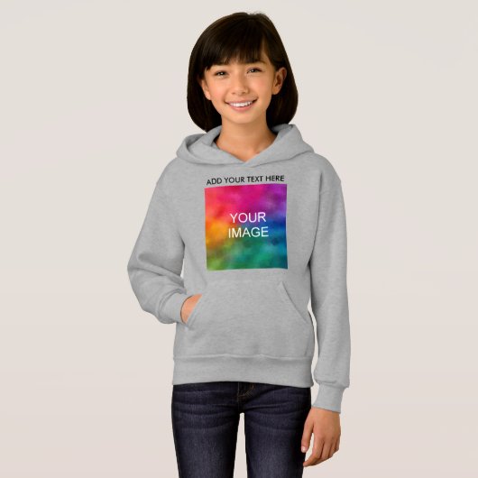 Anpassbare Kindermädchen für Foto-Vorlagen Hoodie (Vorne ganz)