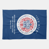 Anpassbare KING CHARLES III Coronation Blue Geschirrtuch (Horizontal)