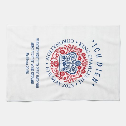 Anpassbare KING CHARLES III Geschirrtuch (Horizontal)