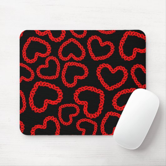Anpassbare Kissy Lips Hearts Mousepad (Mit Mouse)