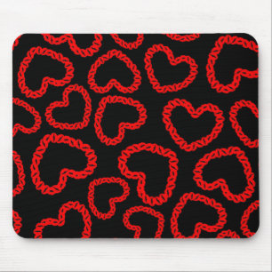 Anpassbare Kissy Lips Hearts Mousepad