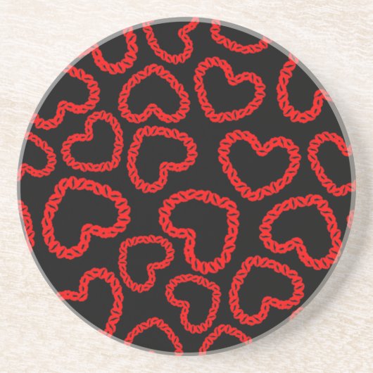 Anpassbare Kissy Lips Hearts Untersetzer (Vorne)