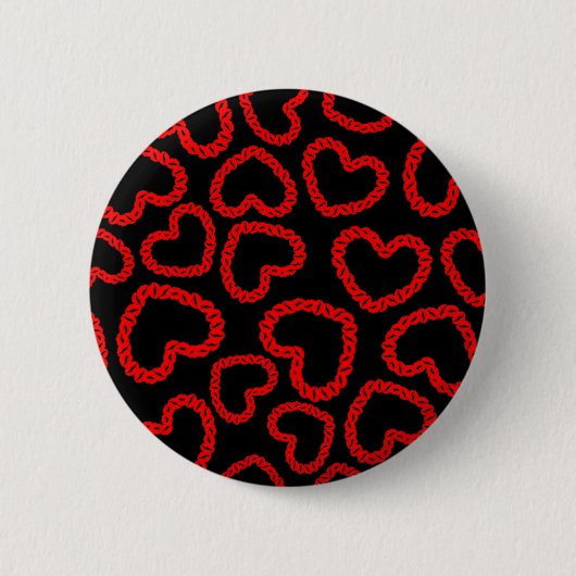 Anpassbare Kissy Lips Herz Button (Vorderseite)