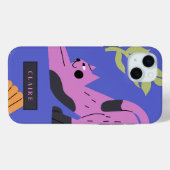 Anpassbare Kitty Cat & Matisse Blätter Case-Mate iPhone Hülle (Rückseite (Horizontal))