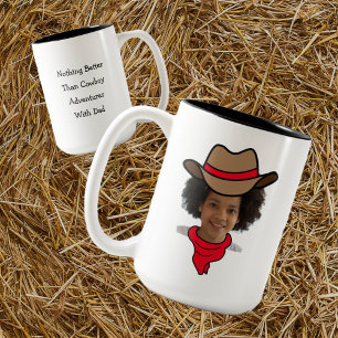 Anpassbare kleine Cowboy- oder Cowgirl-Foto-Tasse Zweifarbige Tasse