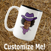Anpassbare kleine Cowboy- oder Cowgirl-Foto-Tasse Zweifarbige Tasse