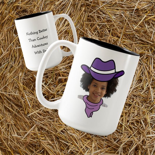 Anpassbare kleine Cowboy- oder Cowgirl-Foto-Tasse Zweifarbige Tasse