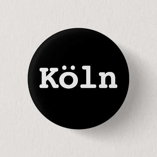 Anpassbare Köln-Typografie Button (Vorderseite)