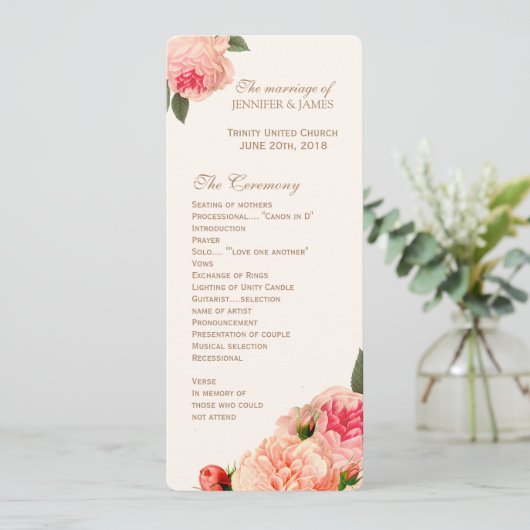 Anpassbare Korallenpionie-Programme Programm (Stehend Vorderseite)